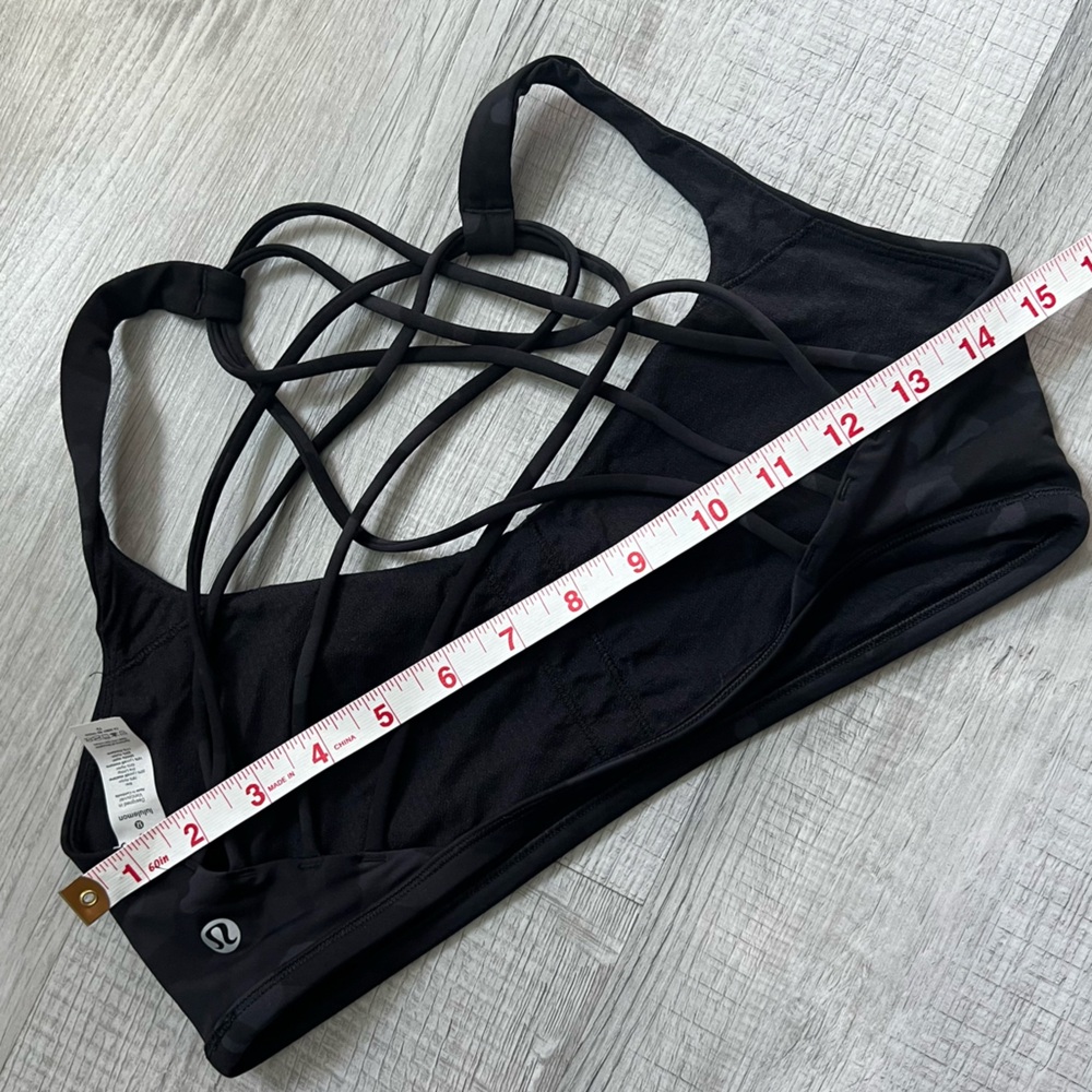 LULULEMON Free To Be Bra Wild Incognito Camo Multi Black Grey Size 10 - Picture 11 of 13